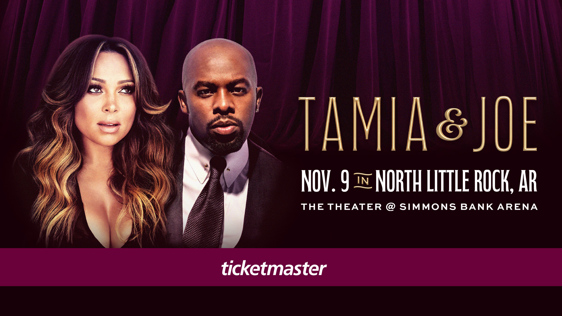 Tamia and Joe are bringing their co-headlining tour to The Theater @ Simmons Bank Arena on November 9!