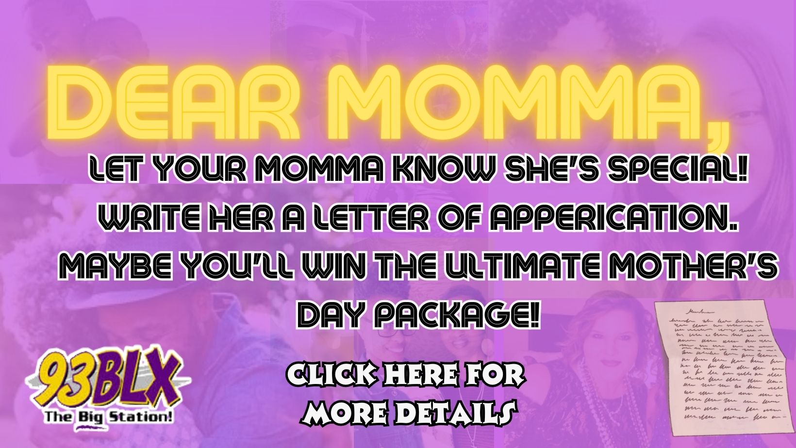 93 BLX PRESENTS: “DEAR MOMMA” MOTHER’S DAY CONTEST!