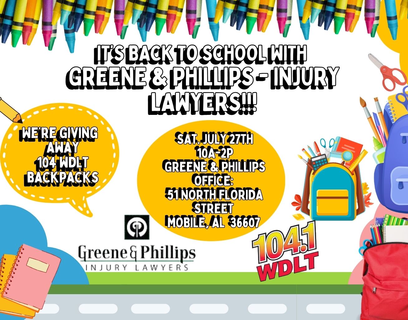 BACK TO SCHOOL WITH GREENE & PHILLIPS – INJURY LAWYERS