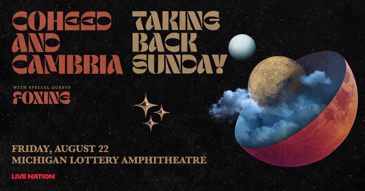 WIN TICKETS: Coheed and Cambria with Taking Back Sunday at Michigan Lottery Amphitheatre