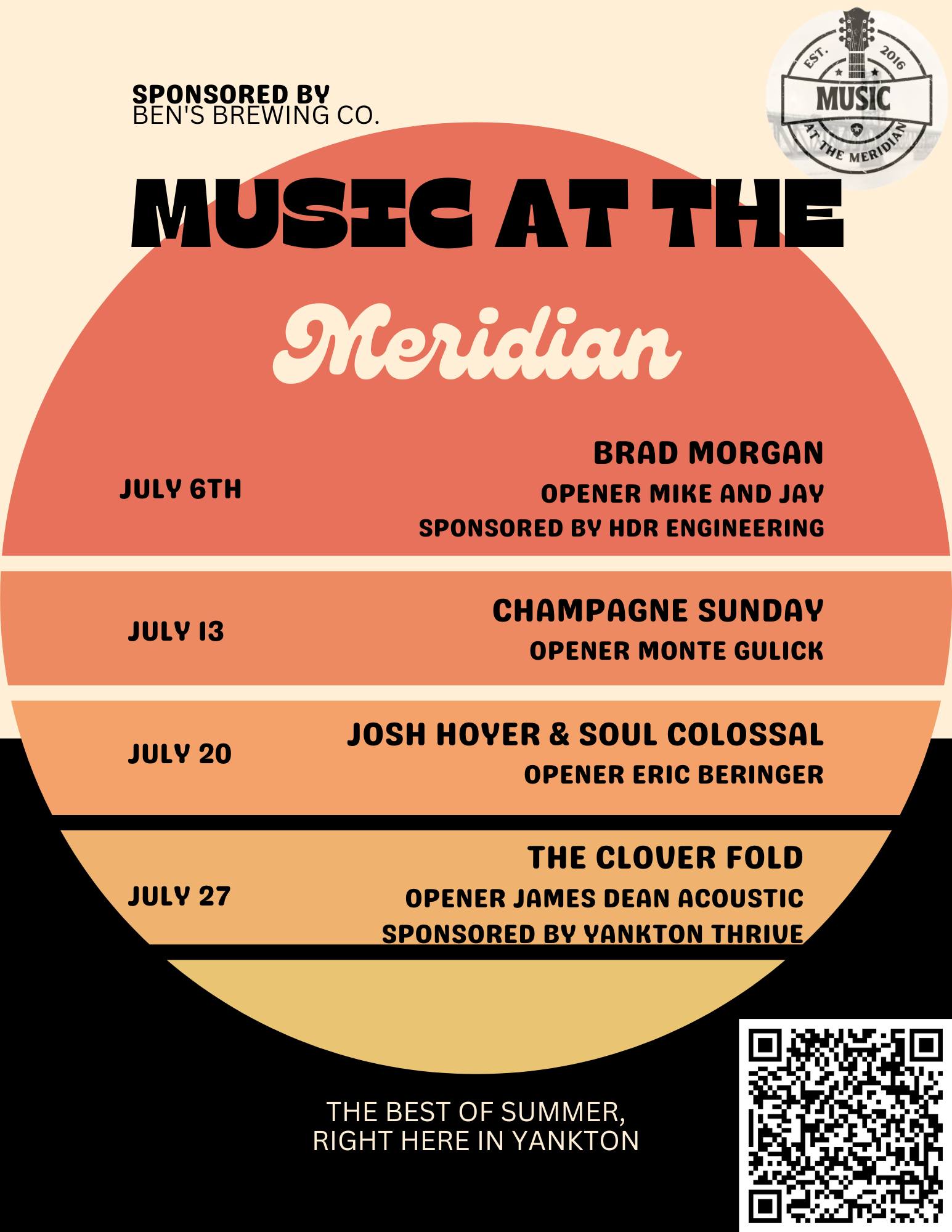 Music at the Meridian to Feature Brad Morgan and More in July