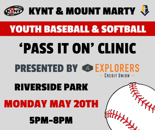 Pass It On Baseball Clinic Set for Monday