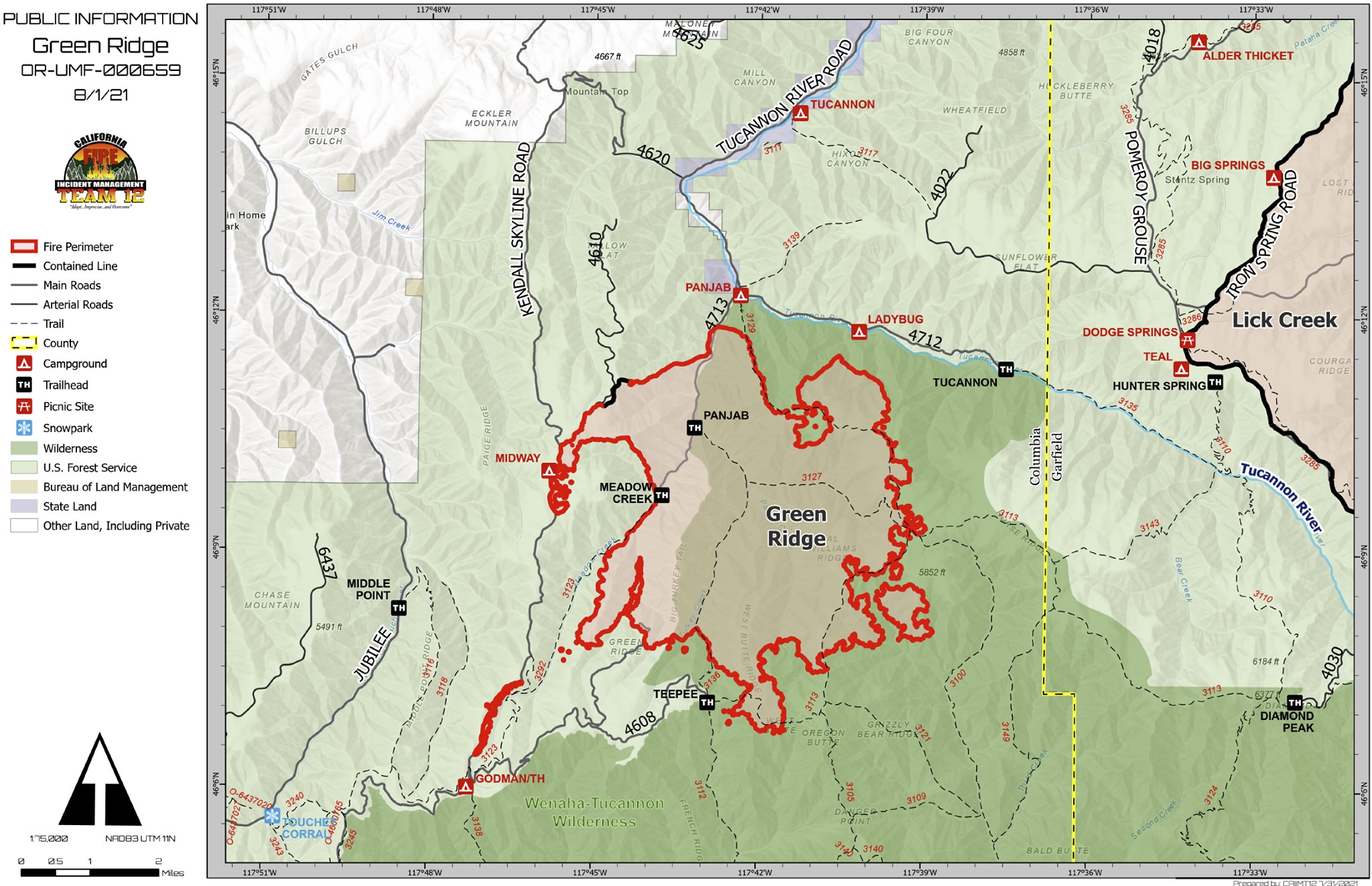 Fort Pierre Firefighters Reassigned To Help With Fire Near Walla Walla, Washington