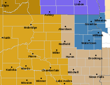 High Winds To Impact Central South Dakota Thursday With Blizzard Conditions In The Northeast