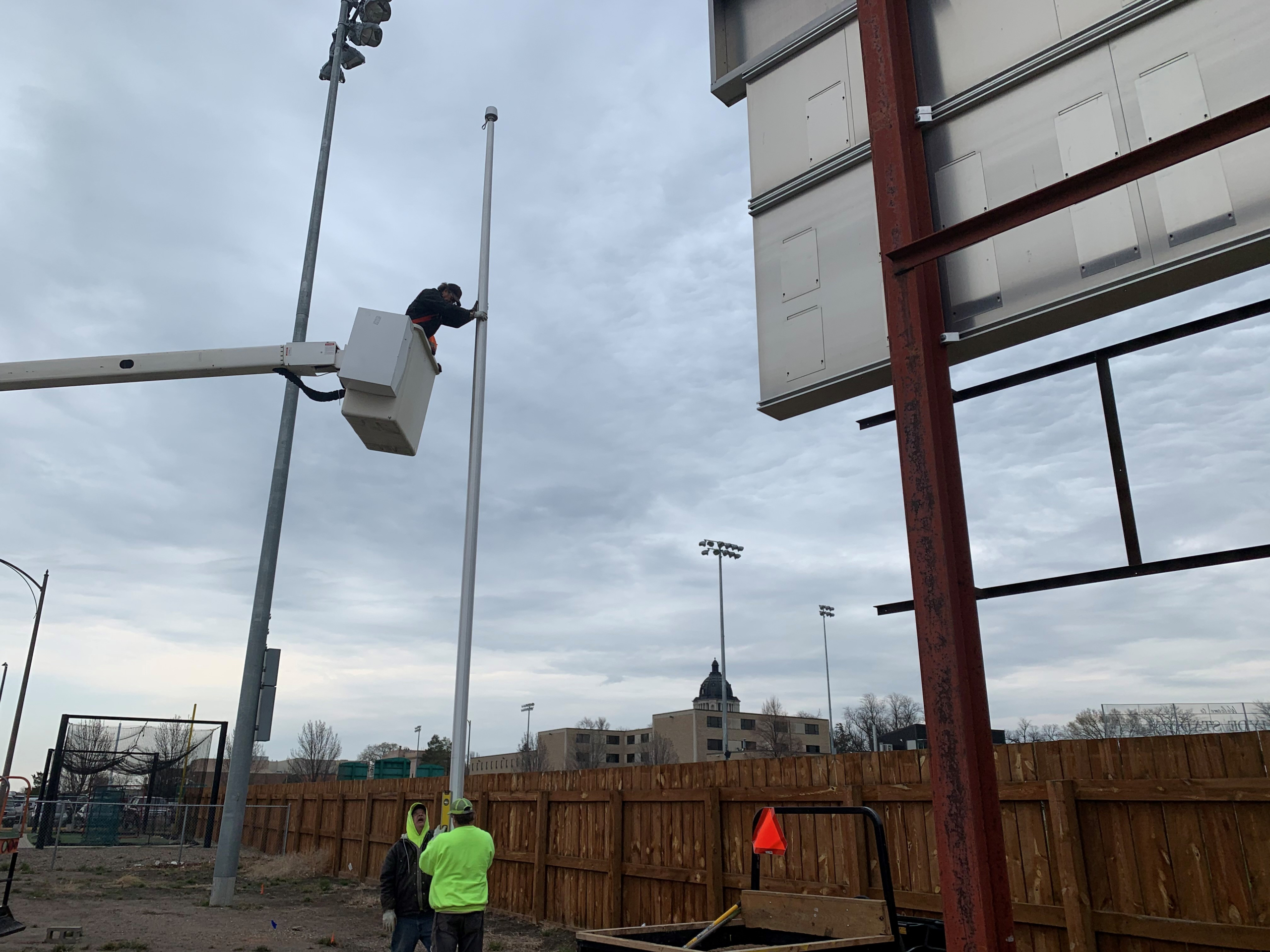 Local Groups Donate New Flagpole, Flag For Hyde Stadium