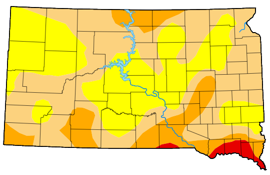 Areas Of No Drought Short Lived As Stanley, Jones And Lyman Counties Return To Abnormally Dry On Drought Monitor