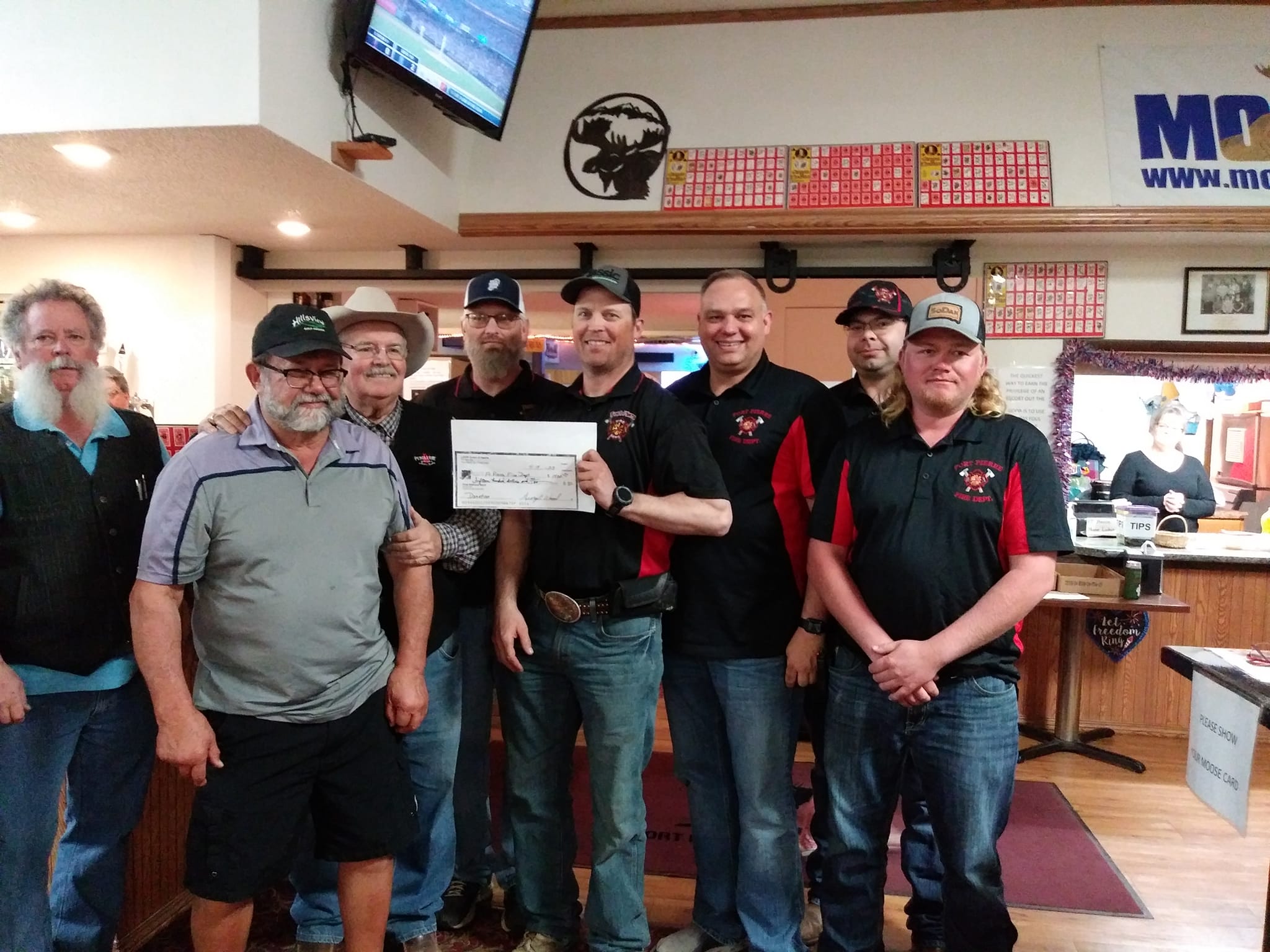 Fort Pierre Moose Lodge Makes $6,000 In Donations Friday Night To Local Fire Departments, Non-Profits