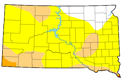 Central South Dakota Mostly Abnormally Dry As No Drought Popping Up In Northeast South Dakota