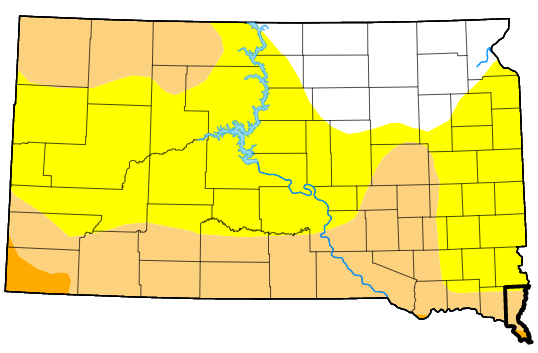 Moderate Drought Increase Across Central South Dakota As No Drought Drifts Into Hand County
