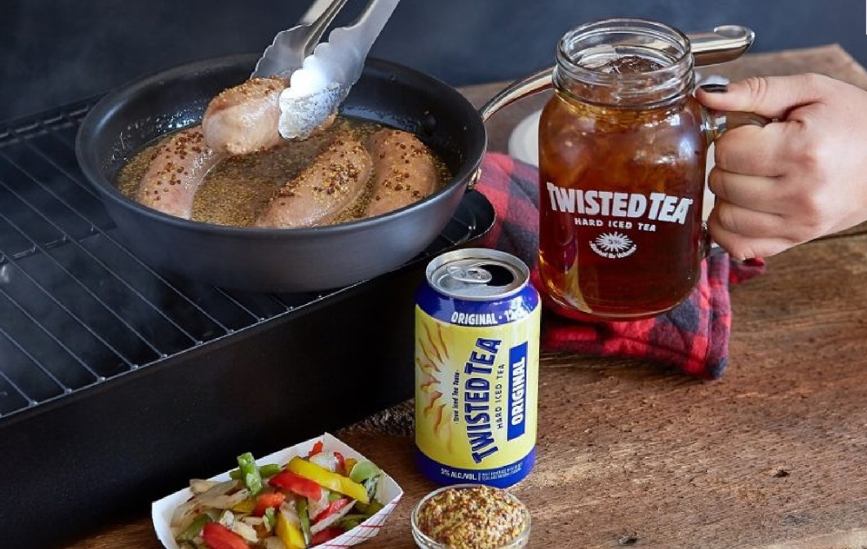 Twisted Tea Mustard Brats