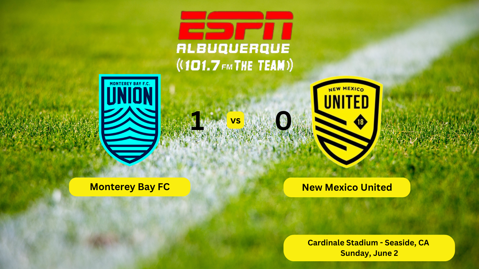 United’s win streak ends in Monterey, 1-0