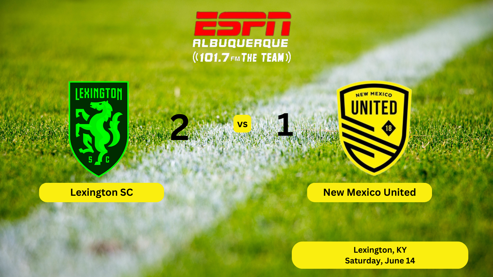 United Loses Ryden in Loss to Lexington, 2-1