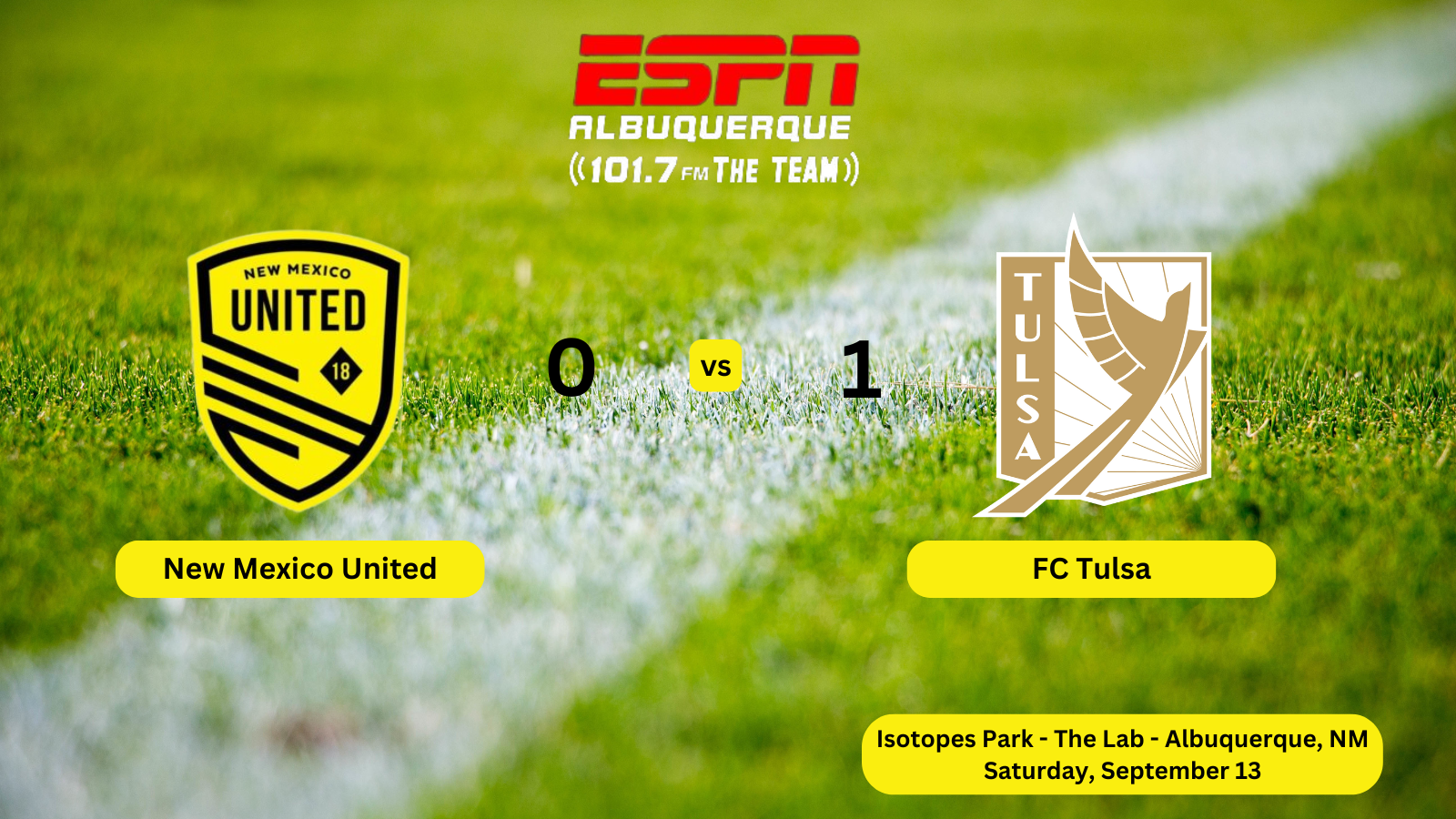 Streak Snapped as United Loses to FC Tulsa 0-1