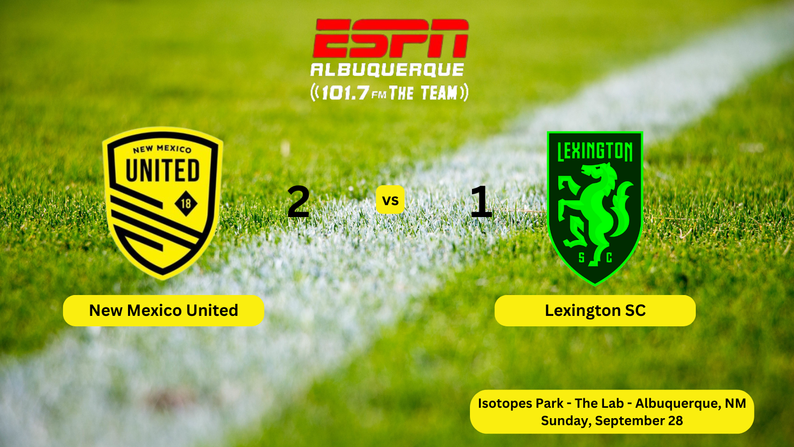 United Overcomes Lightning and Lexington in 2-1 Win