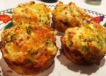 Zucchini, Ham and Cheddar Muffins