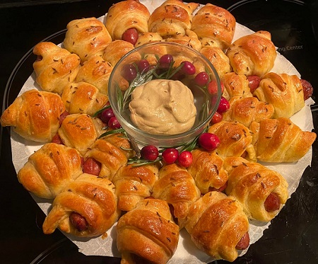 Pigs in a Blanket Christmas Wreath