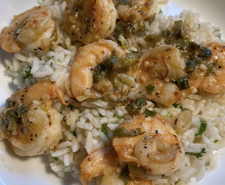 Lemon Shrimp with Parmesan Rice