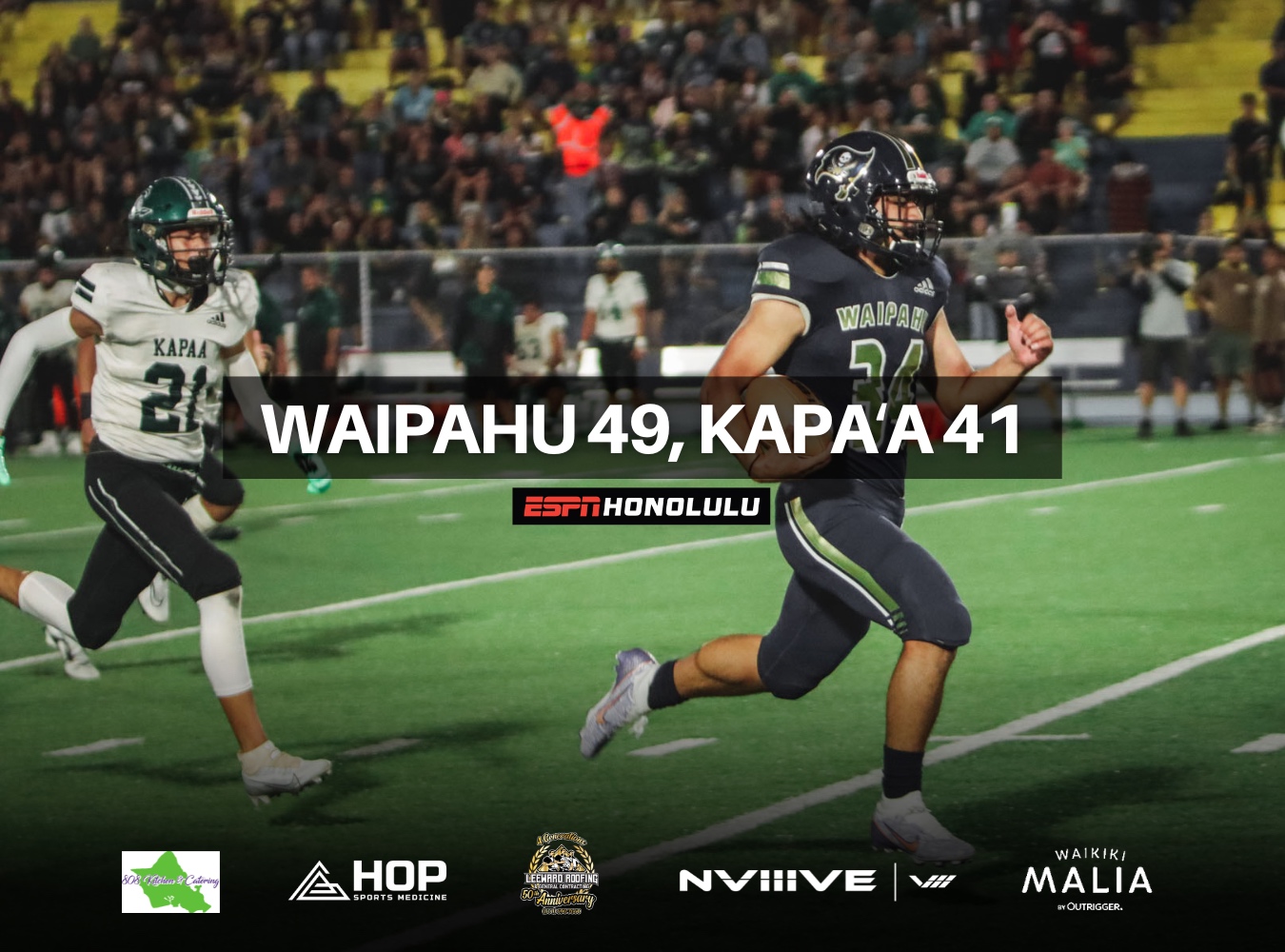 HHSAA DI FOOTBALL STATE TOURNAMENT- WAIPAHU VS KAPAA, 49-41