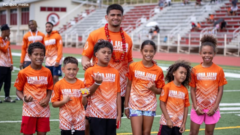 Liona Lefau Hosts 3rd Annual Youth Football Camp in Kahuku