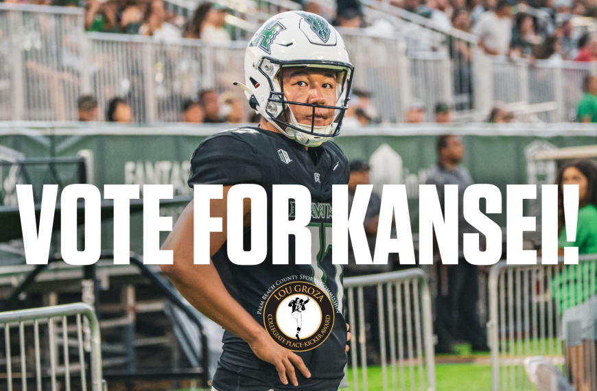 VOTE FOR KANSEI — Hawai‘i Kicker Named Lou Groza Top-3