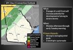 Slight risk of severe weather on Monday