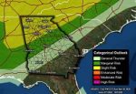 Slight risk of severe weather Monday