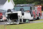 [VIDEO] Vehicle overturns in an accident in front of Funeral Home on Shorter Avenue