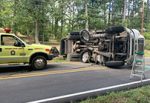 [VIDEO] Overturned Street Sweeper shuts down portion of Old Dalton Road