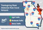 Georgia DOT suspending lane closures, predicting best and worst travel times during Thanksgiving holiday