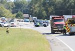 [VIDEO] Downed power lines block all lanes on Highway 53 after accident