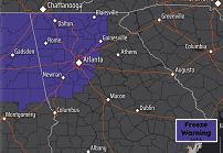 Freezing Warning issued