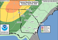Severe weather possible on Tuesday