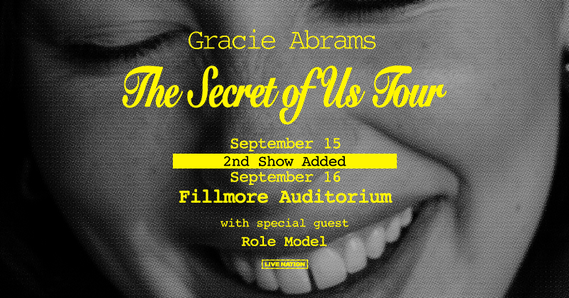 Gracie Abrams at Fillmore – Sep 15 and 16 • 6:30 PM