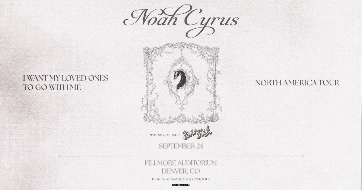 Noah Cyrus at the Fillmore – Wed • Sep 24 • 7PM Noah Cyrus at the Fillmore – Wed • Sep 24 • 7PM