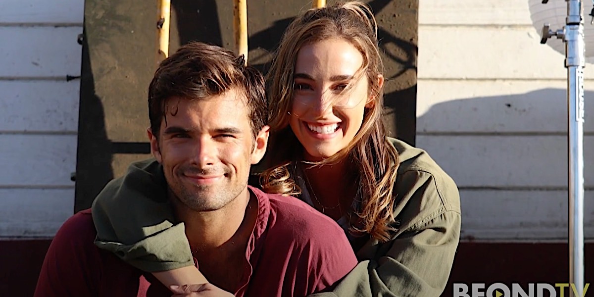 Real life husband and wife Lauren and Josh Swickard star in “A California Christmas”