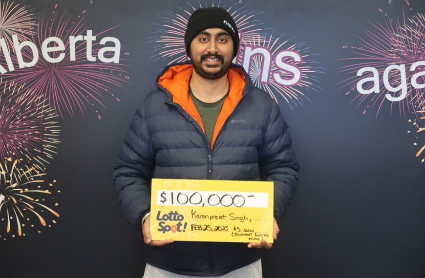 Karanpreet Singh wins $100,000 on his LOTTO MAX Scratch & Win ticket