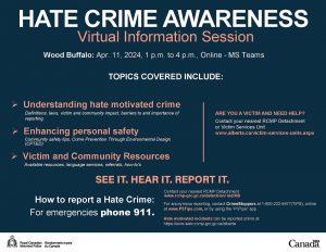 Wood Buffalo RCMP to host Hate Crime information session