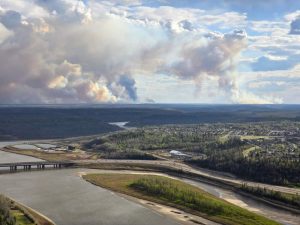 Some growth in fire south of Fort McMurray.