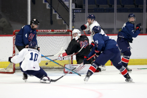 Cameron Kuzma and Borya Valis lead Team Blue to a 6-4 win in the annual Pats Blue vs White Game