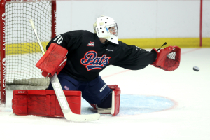 Huet and Pyne trying to hold down the fort in net for the Regina Pats