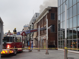 Regina Fire responds to blaze near Pat Fiacco Plaza