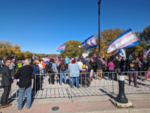 Two groups of protesters at Legislature