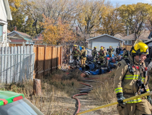 Fire after “two loud bangs” on Halifax Street in Regina