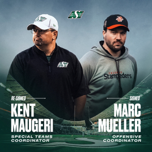 Riders add Mueller and Re-Sign Maugeri to Coaching Staff