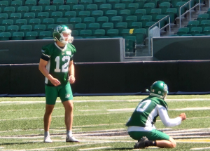 Riders’ Lauther Kicks His Way Past a Legend