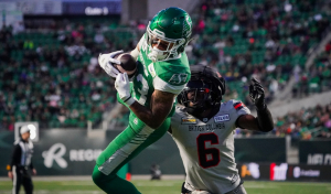 Roughriders whip Lions 39-8, clinch home playoff game