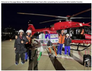 STARS Completes First Helicopter Neonatal Intensive Care Transport In Saskatchewan