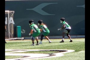 Riders ready to do the o-line shuffle.