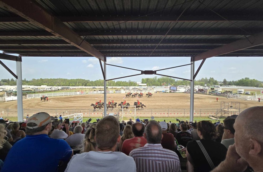 The RCMP Musical Ride at the Northwest Roundup and Exhibition in Swan River