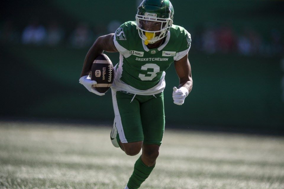 KeeSean Johnson’s head top touchdown catch ‘heck of a play’ for Riders